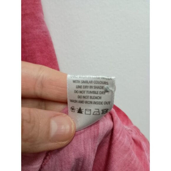 Casual Studio Womens Shirt Medium Red Mineral Washed Long Sleeve Collared Artsy - Picture 5 of 7